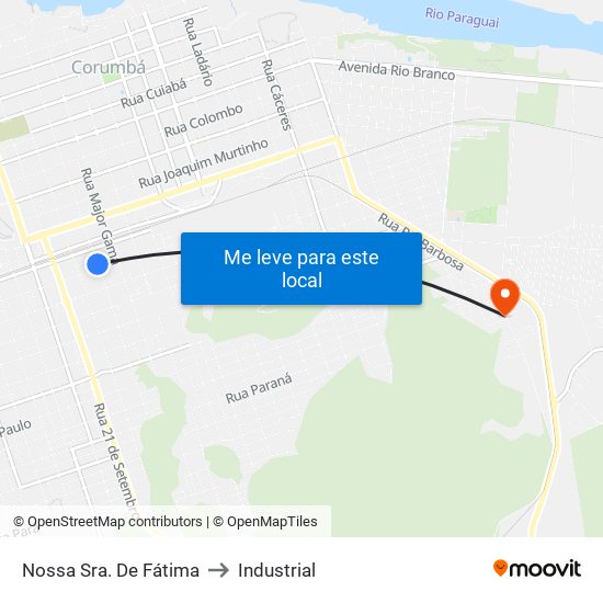 Nossa Sra. De Fátima to Industrial map