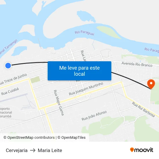 Cervejaria to Maria Leite map