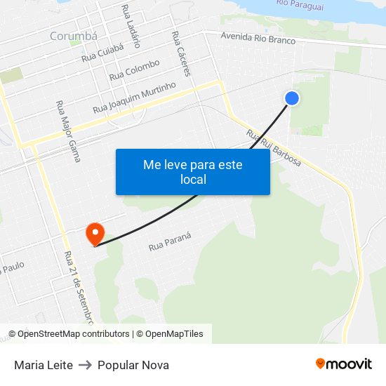 Maria Leite to Popular Nova map