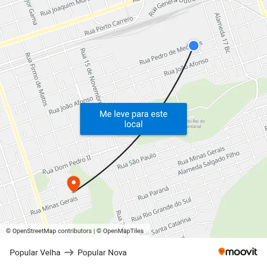 Popular Velha to Popular Nova map