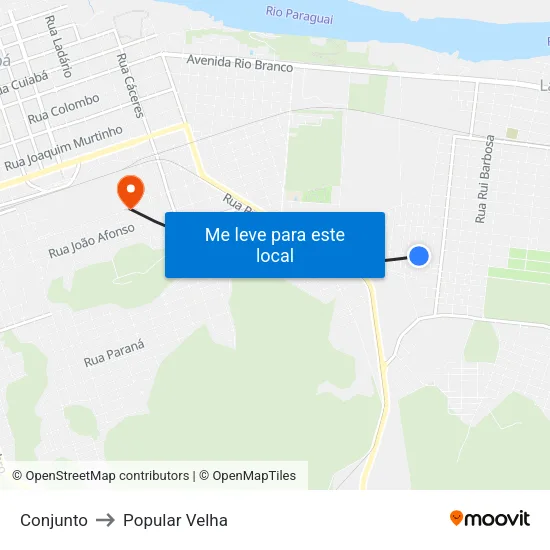 Conjunto to Popular Velha map