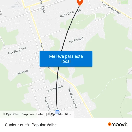Guaicurus to Popular Velha map