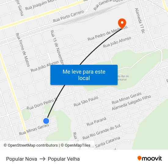 Popular Nova to Popular Velha map