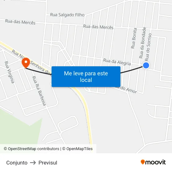 Conjunto to Previsul map