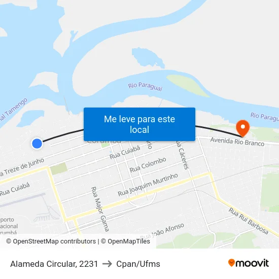 Alameda Circular, 2231 to Cpan/Ufms map