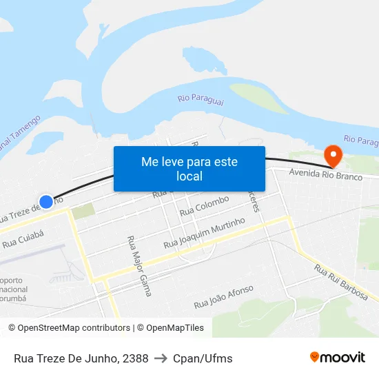 Rua Treze De Junho, 2388 to Cpan/Ufms map