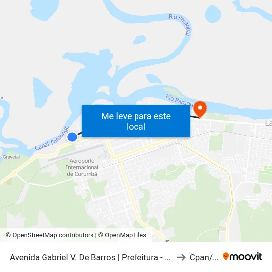 Avenida Gabriel V. De Barros | Prefeitura - Ponto Final Dom Bosco to Cpan/Ufms map