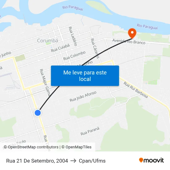 Rua 21 De Setembro, 2004 to Cpan/Ufms map