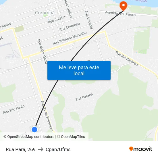 Rua Pará, 269 to Cpan/Ufms map