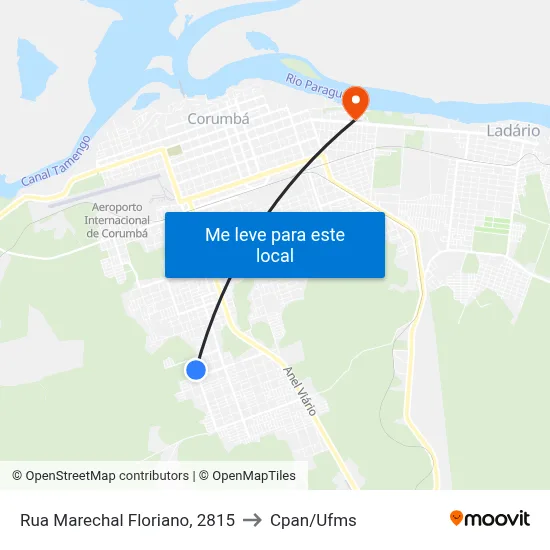 Rua Marechal Floriano, 2815 to Cpan/Ufms map