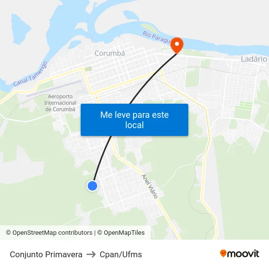 Conjunto Primavera to Cpan/Ufms map