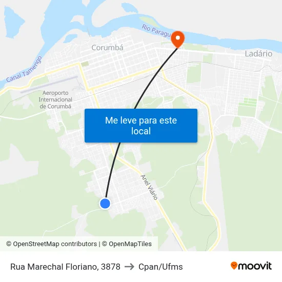 Rua Marechal Floriano, 3878 to Cpan/Ufms map
