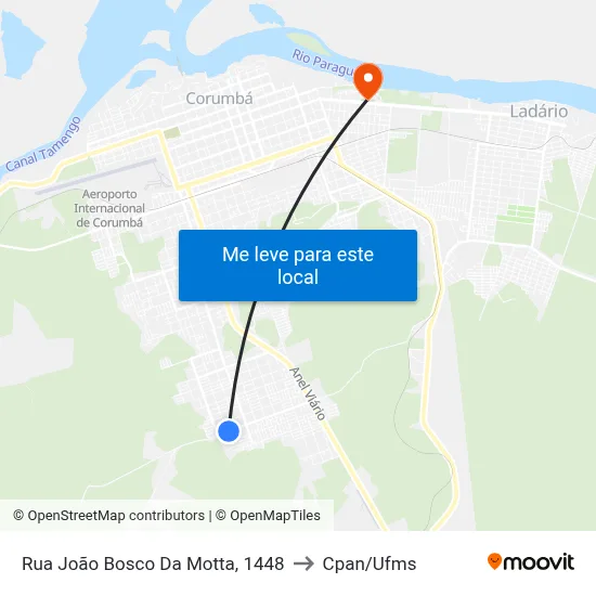 Rua João Bosco Da Motta, 1448 to Cpan/Ufms map