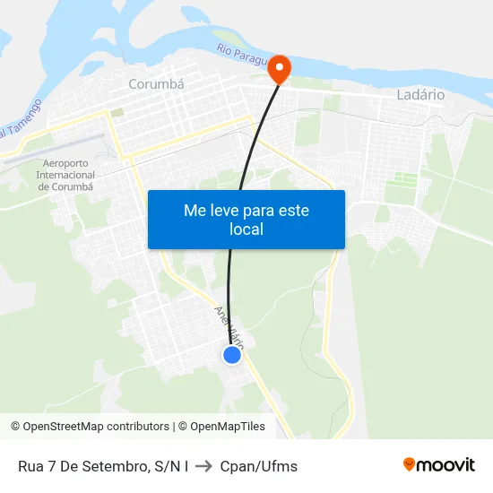 Rua 7 De Setembro, S/N I to Cpan/Ufms map
