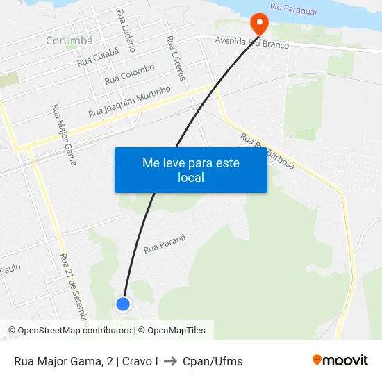 Rua Major Gama, 2 | Cravo I to Cpan/Ufms map