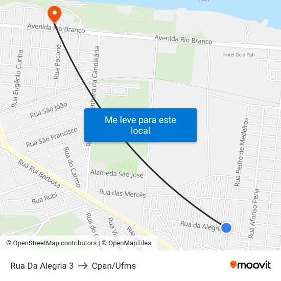Rua Da Alegria 3 to Cpan/Ufms map