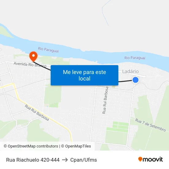 Rua Riachuelo 420-444 to Cpan/Ufms map