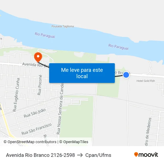 Avenida Rio Branco 2126-2598 to Cpan/Ufms map