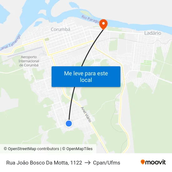 Rua João Bosco Da Motta, 1122 to Cpan/Ufms map