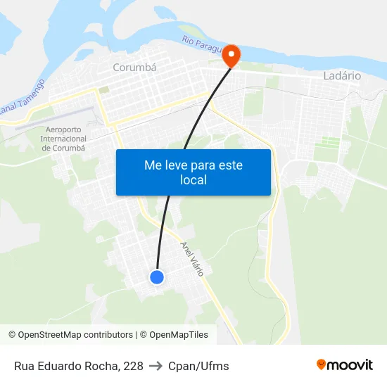 Rua Eduardo Rocha, 228 to Cpan/Ufms map