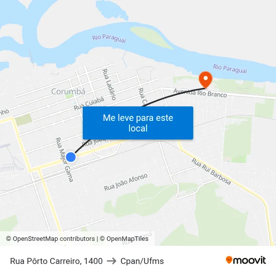 Rua Pôrto Carreiro, 1400 to Cpan/Ufms map