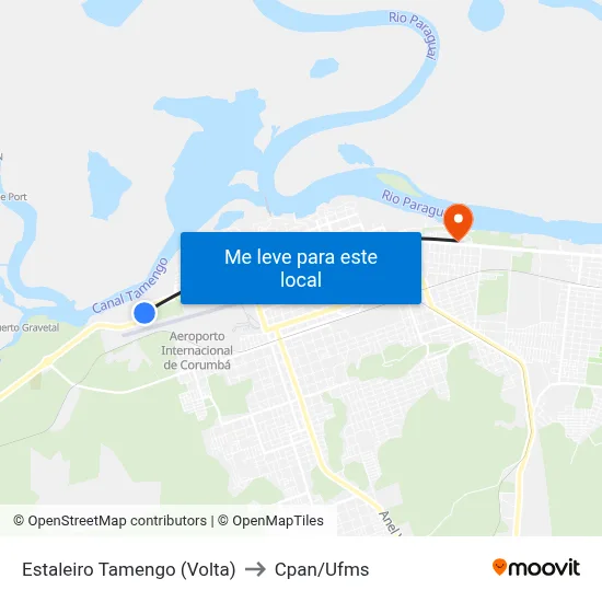 Estaleiro Tamengo (Volta) to Cpan/Ufms map