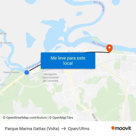 Parque Marina Gattas (Volta) to Cpan/Ufms map