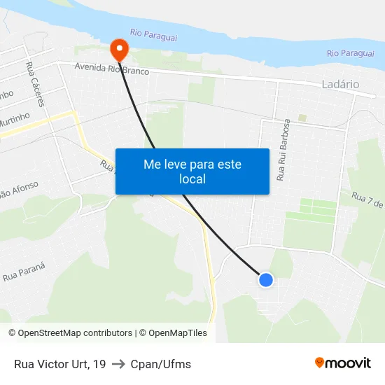 Rua Victor Urt, 19 to Cpan/Ufms map