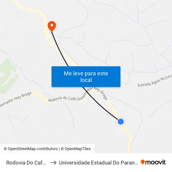 Rodovia Do Café, 4423-4511 to Universidade Estadual Do Paraná - Campus Apucarana map