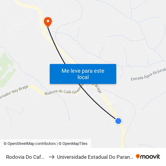 Rodovia Do Café, 4702-4736 to Universidade Estadual Do Paraná - Campus Apucarana map