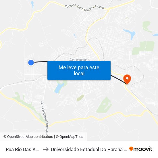 Rua Rio Das Antas, 1-129 to Universidade Estadual Do Paraná - Campus Apucarana map