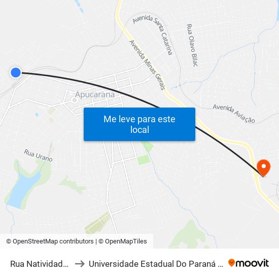 Rua Natividade, 843-951 to Universidade Estadual Do Paraná - Campus Apucarana map