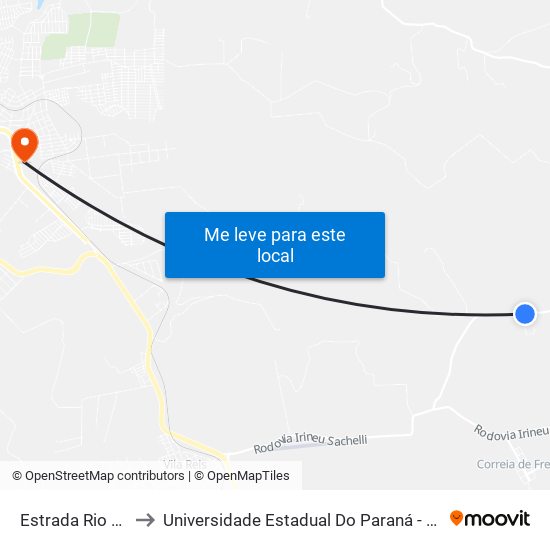 Estrada Rio Do Cerne to Universidade Estadual Do Paraná - Campus Apucarana map