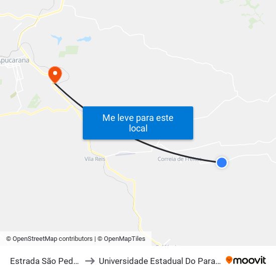 Estrada São Pedro Da Traquara to Universidade Estadual Do Paraná - Campus Apucarana map