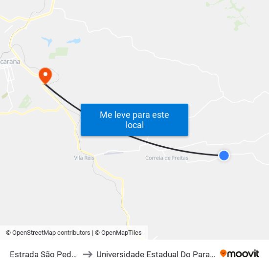 Estrada São Pedro Da Traquara to Universidade Estadual Do Paraná - Campus Apucarana map