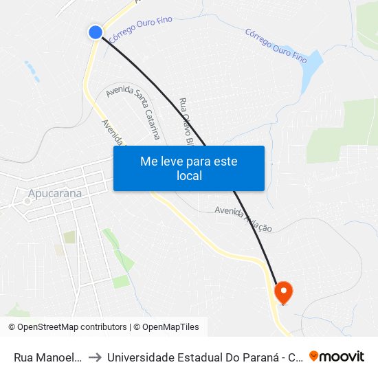 Rua Manoel Pereira to Universidade Estadual Do Paraná - Campus Apucarana map