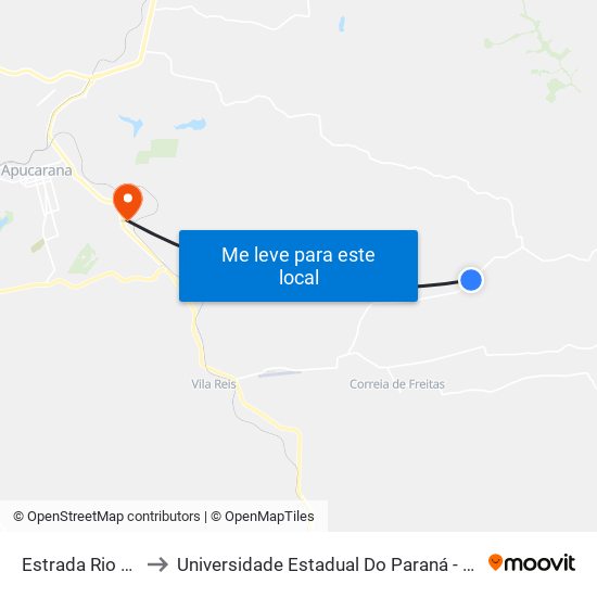 Estrada Rio Do Cerne to Universidade Estadual Do Paraná - Campus Apucarana map