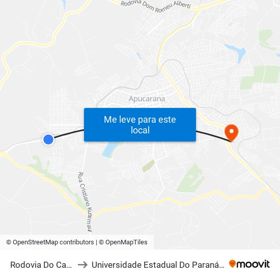 Rodovia Do Café, 644-674 to Universidade Estadual Do Paraná - Campus Apucarana map