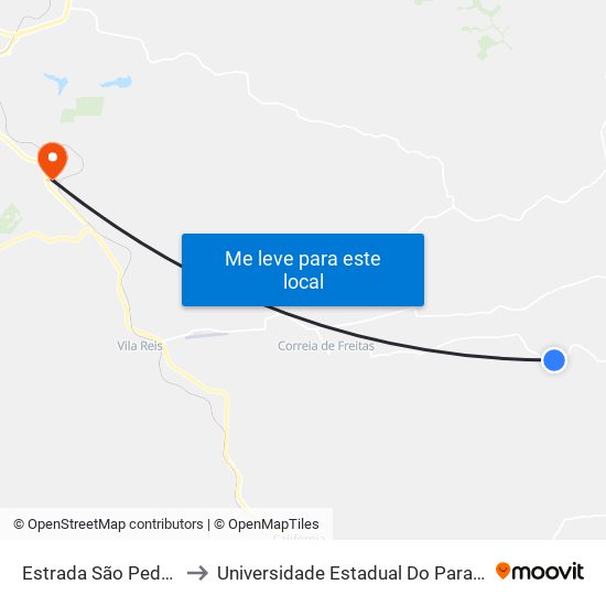 Estrada São Pedro Da Traquara to Universidade Estadual Do Paraná - Campus Apucarana map