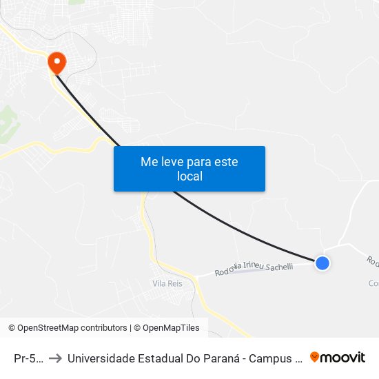 Pr-532 to Universidade Estadual Do Paraná - Campus Apucarana map