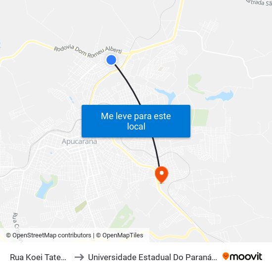 Rua Koei Tatesuji, 18-204 to Universidade Estadual Do Paraná - Campus Apucarana map