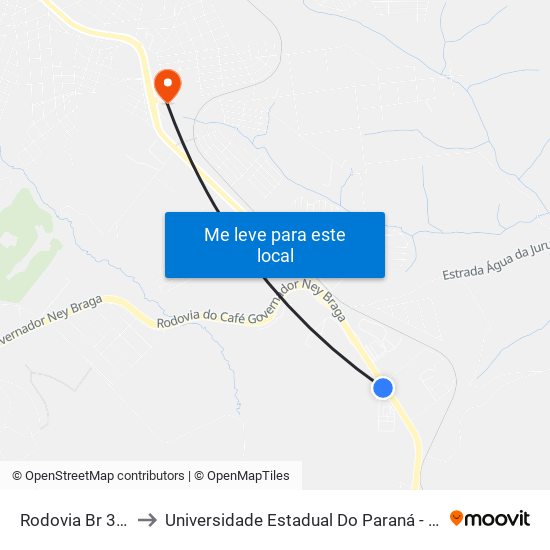 Rodovia Br 376, 4423 to Universidade Estadual Do Paraná - Campus Apucarana map