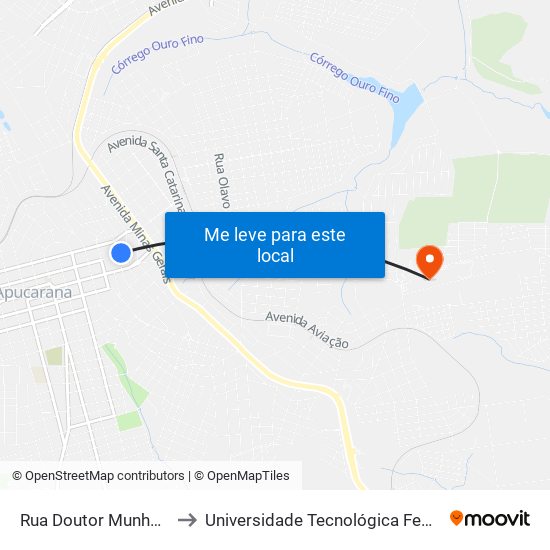 Rua Doutor Munhoz Da Rocha, 1969-2061 to Universidade Tecnológica Federal Do Paraná - Campus Apucarana map