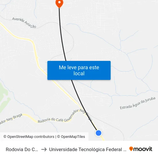 Rodovia Do Café, 4176-4252 to Universidade Tecnológica Federal Do Paraná - Campus Apucarana map