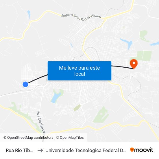 Rua Rio Tibagi, 767-779 to Universidade Tecnológica Federal Do Paraná - Campus Apucarana map