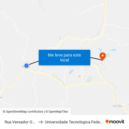 Rua Vereador Oswaldo Zattoni, 448 to Universidade Tecnológica Federal Do Paraná - Campus Apucarana map