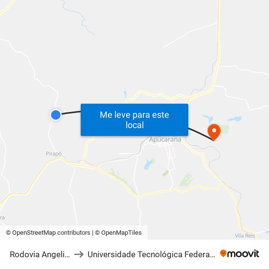 Rodovia Angelino Massambani to Universidade Tecnológica Federal Do Paraná - Campus Apucarana map