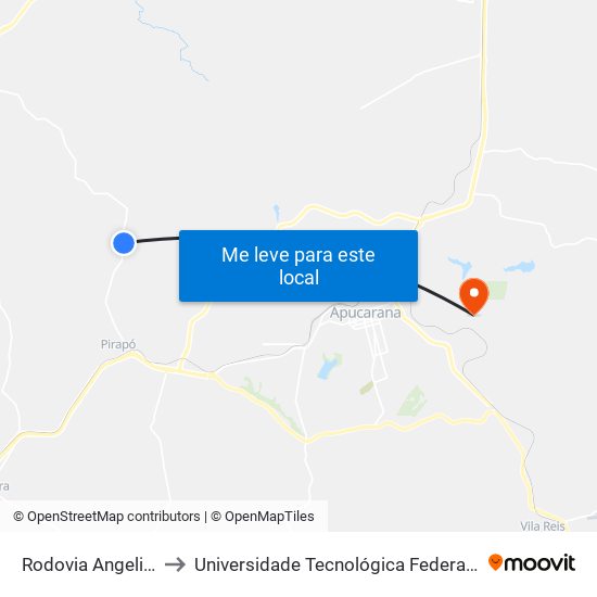 Rodovia Angelino Massambani to Universidade Tecnológica Federal Do Paraná - Campus Apucarana map