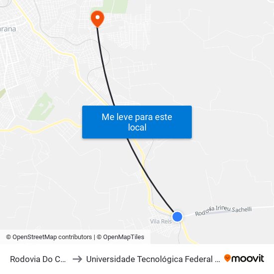 Rodovia Do Café, 8122-8138 to Universidade Tecnológica Federal Do Paraná - Campus Apucarana map