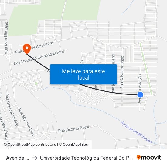 Avenida Aviacao to Universidade Tecnológica Federal Do Paraná - Campus Apucarana map